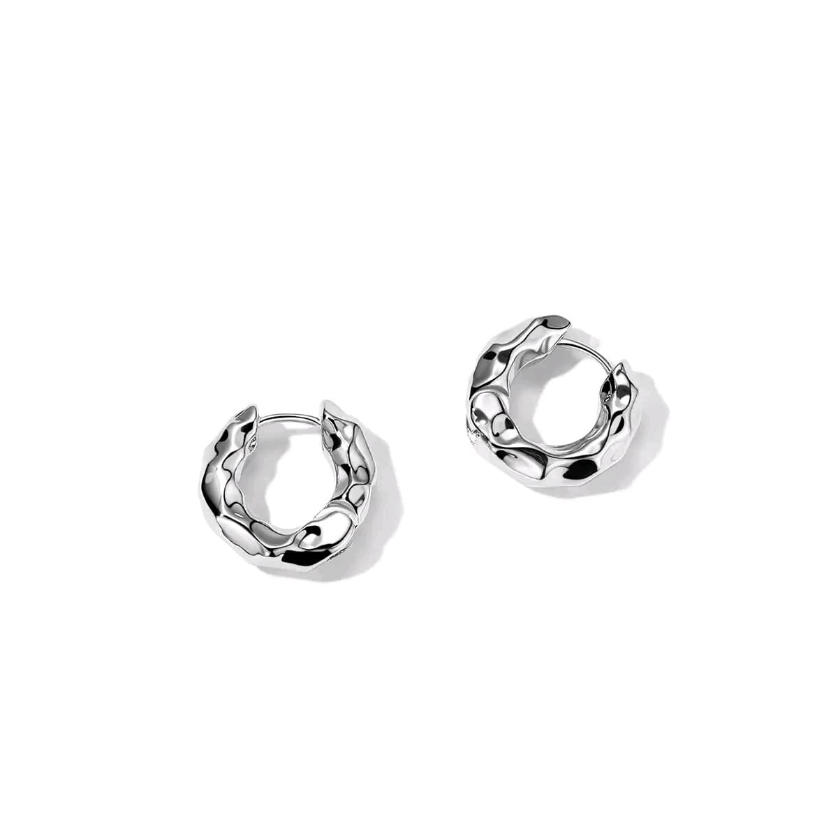 フープ ピアス フープ ピアス 凹凸波紋 プラチナミニフープ