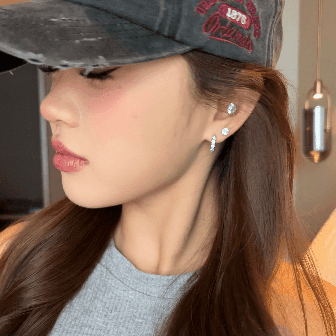 フープ ピアス フープ ピアス 輝きクリスタル ミニフープピアスセット