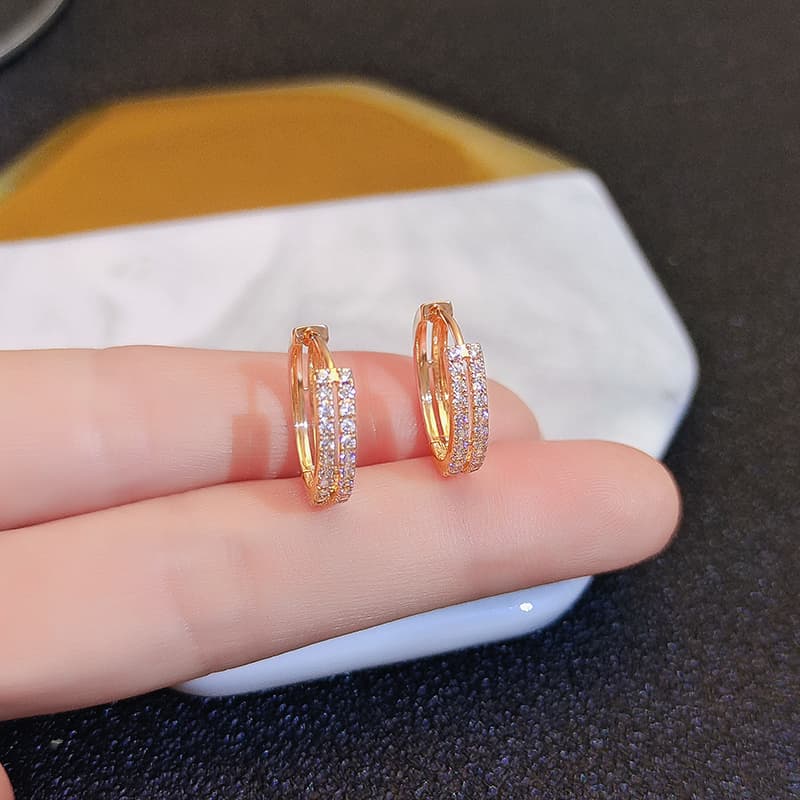 フープ ピアス フープ ピアス 煌めき二連ダイヤフープピアス