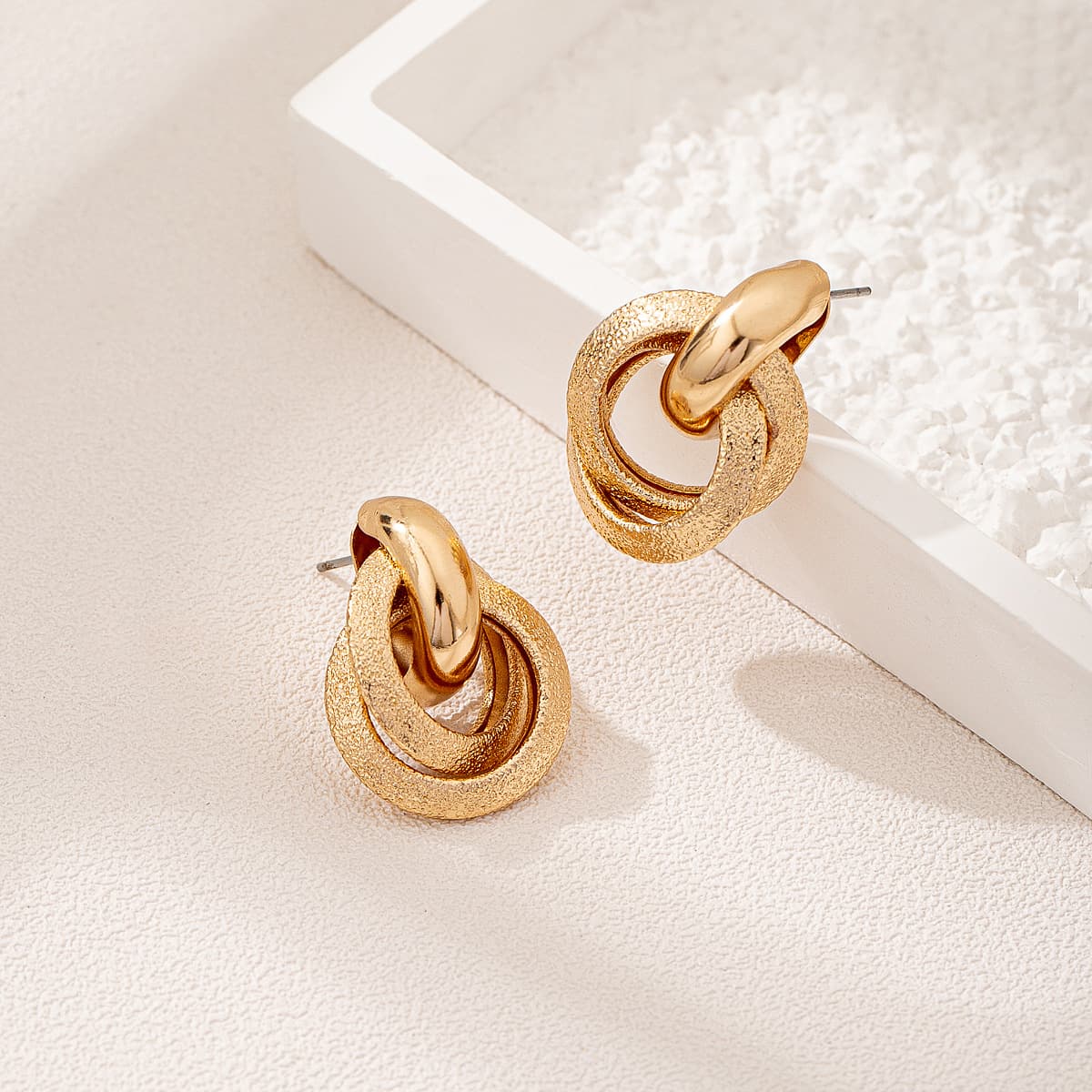 フープ ピアス 二重輪 フロストピアス