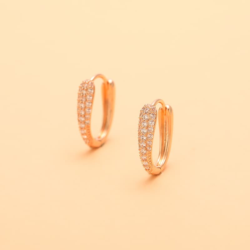 フープ ピアス フープ ピアス 煌めき二連ダイヤフープピアス