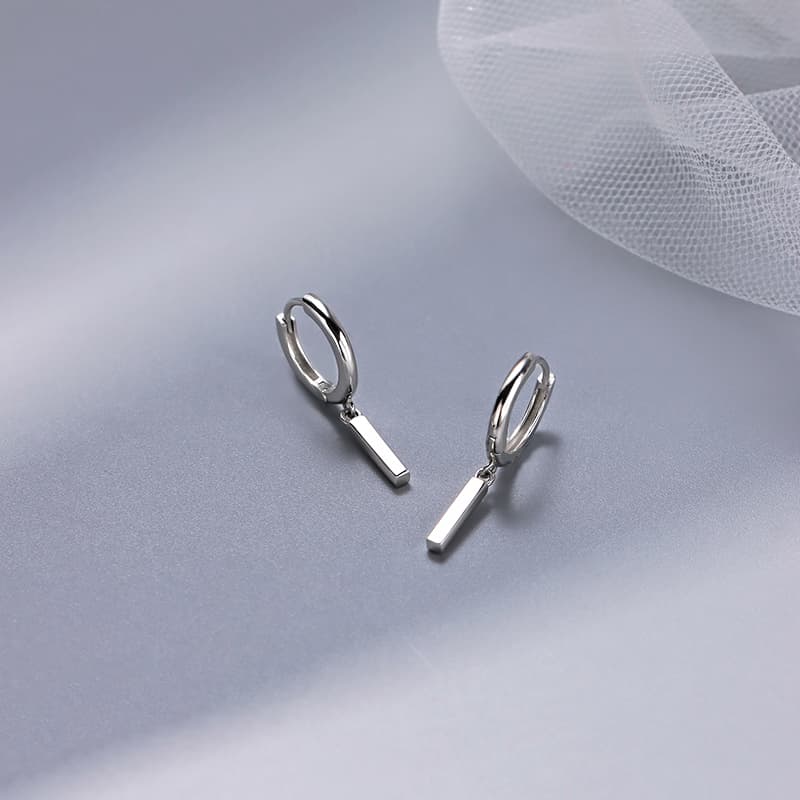 フープ ピアス シンプル スティック フープ ピアス