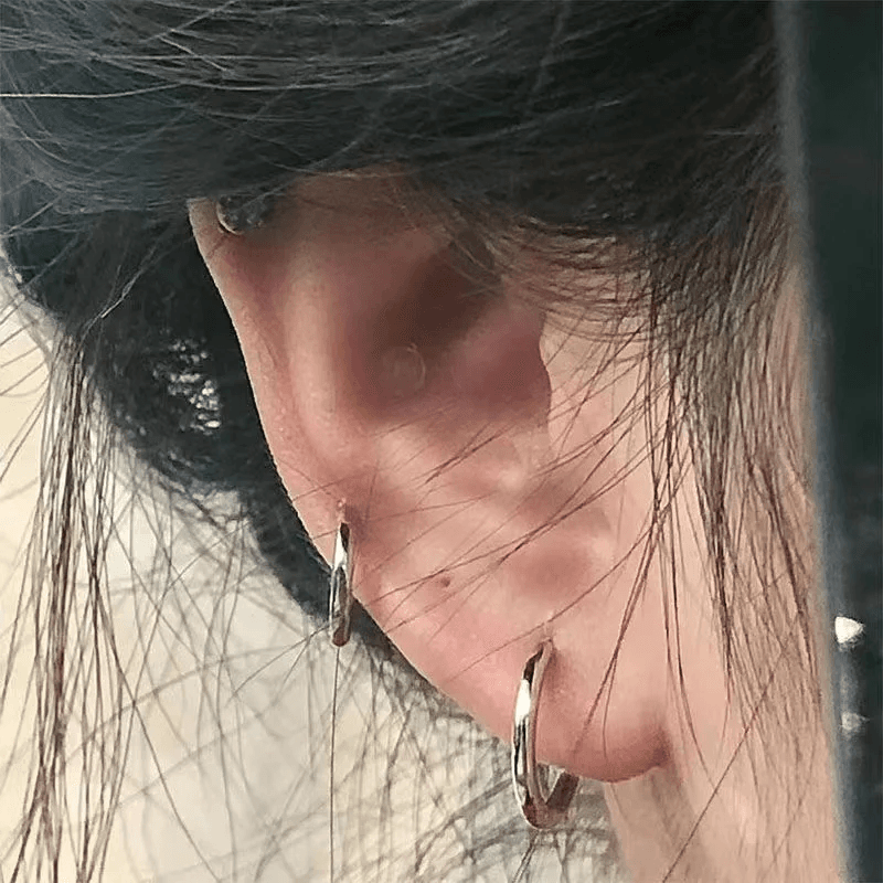 フープ ピアス シンプル輝き 純銀フープピアス