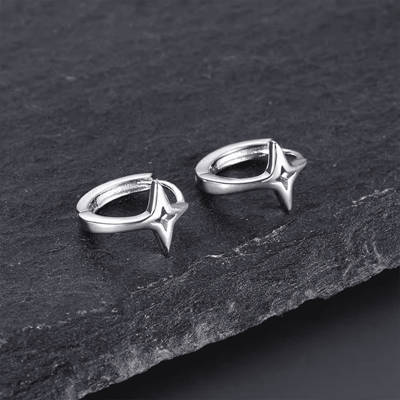 フープ ピアス フープ ピアス 星形ポイント シンプルフープピアス